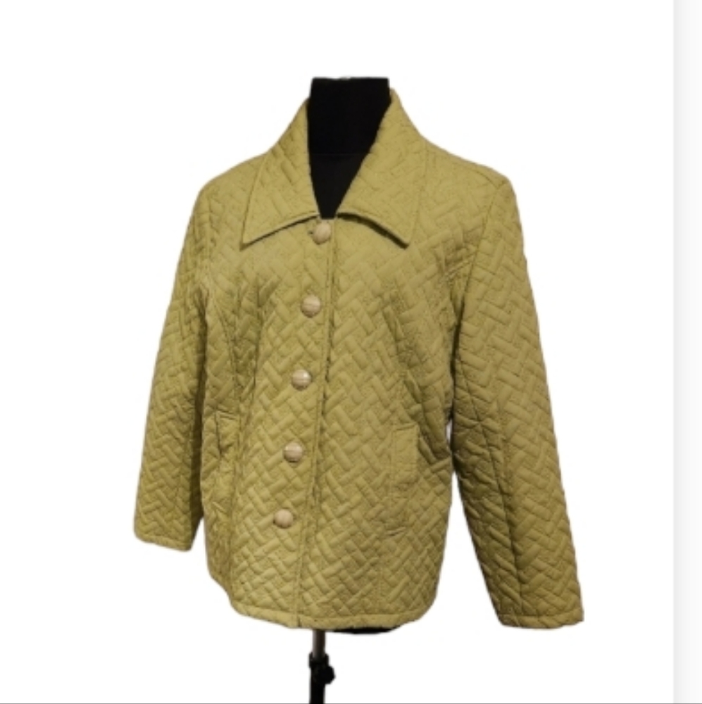 Green Women's Jacket with Embroidery Type Detail
